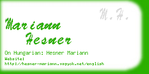 mariann hesner business card